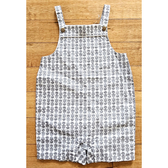 Janie And Jack Baby Boys 12 to 18 Months Pineapple Black & White Romper Summer - Picture 1 of 9